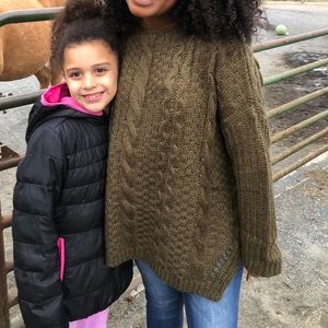 Green Cable Knit Sweater